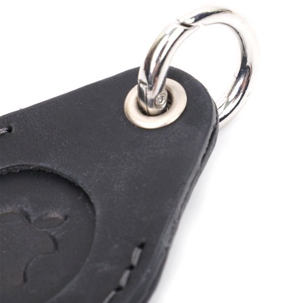 Кожаный брелок-держатель для Apple AirTag из винтажной кожи GRANDE PELLE 11614 Черный 56421 фото