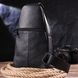 Чоловіча сумка слінг із натуральної фактурної шкіри 21400 Vintage Чорний 55189 фото 8
