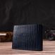 Фактурний стильний гаманець для чоловіків без застібки з натуральної шкіри горизонтального формату з тисненням CANPELLINI 21760 Синій 21760 фото 7
