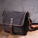 Горизонтальная мужская сумка с клапаном текстильная 21247 Vintage Черная 21247 фото 8