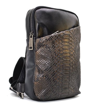 Рюкзак слинг из кожи наппа и питона GArep-0204-3md TARWA GArep-0204-3md фото