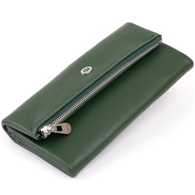 Клатч конверт с карманом для мобильного кожаный женский ST Leather 19270 Зеленый 19270 фото