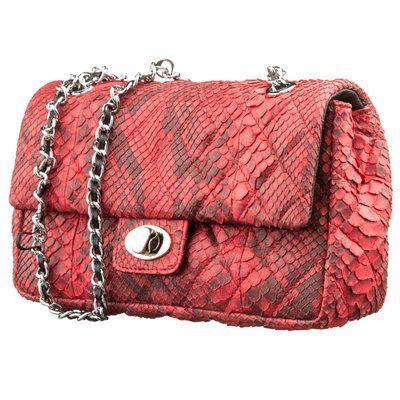 Сумка женская SNAKE LEATHER 18503 из натуральной кожи питона Красная 18503 фото