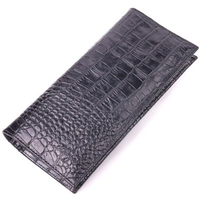 Стильный вертикальный бумажник из натуральной фактурной кожи KARYA 21433 Черный 21433 фото