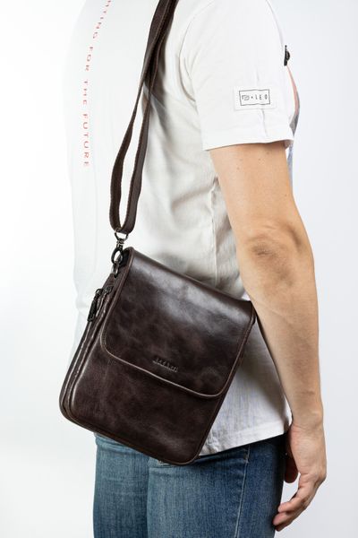 Мужская сумка на плечо из натуральной кожи REK-015-3-VacBrown коричневая REK-015-3-VacBrown фото