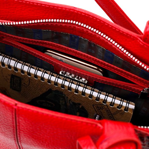 Ділова сумка з ручками KARYA 20875 шкіряна Червоний 52870 фото