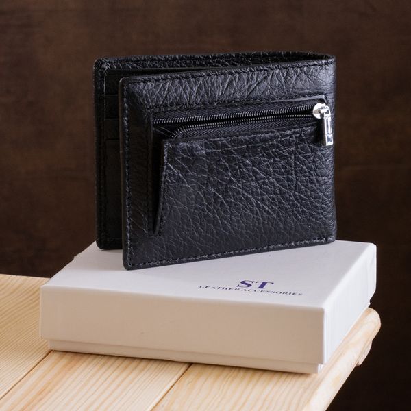 Компактний чоловічий гаманець з Затискачом ST Leather 18837 Чорний 18837 фото