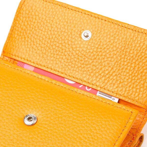 Яскравий гаманець для жінок із натуральної шкіри флотар CANPELLINI 21592 Жовтий 21592 фото