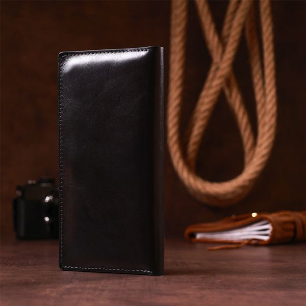 Вертикальний гаманець унісекс на магніті GRANDE PELLE 11212 Чорний 11212 фото