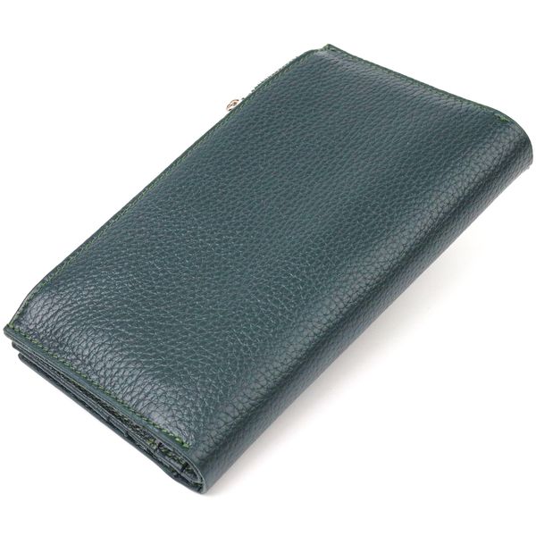 Жіночий великий вертикальний гаманець з натуральної шкіри CANPELLINI 21643 Зелений 21643 фото