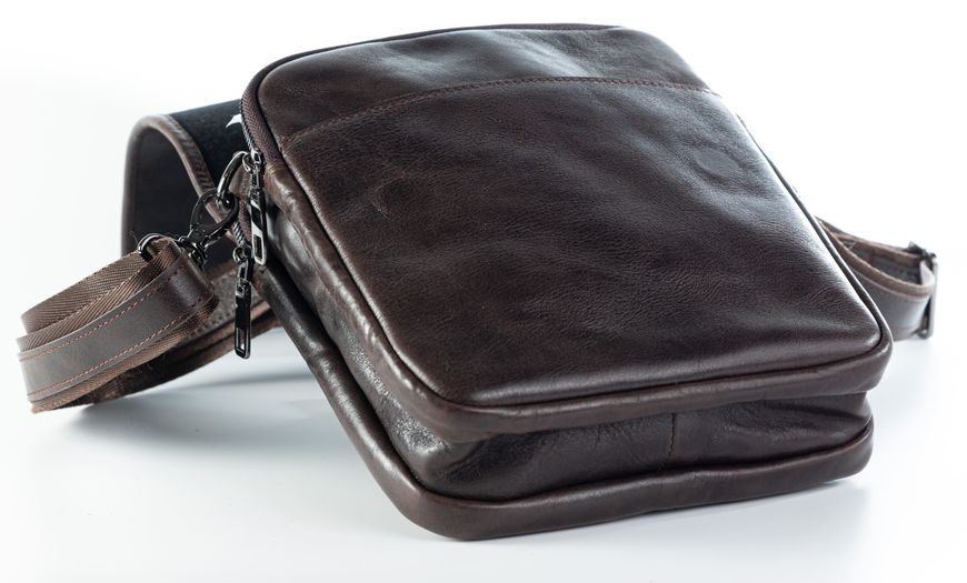 Чоловіча сумка на плече із натуральної шкіри REK-015-3-VacBrown коричнева REK-015-3-VacBrown фото