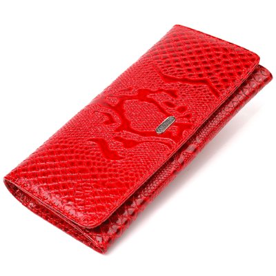 Яркий лакированный кошелек для женщин из натуральной фактурной кожи CANPELLINI 21610 Красный 21610 фото