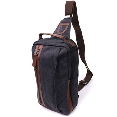 Оригинальная мужская сумка через плечо из плотного текстиля Vintage 22192 Черный 56827 фото
