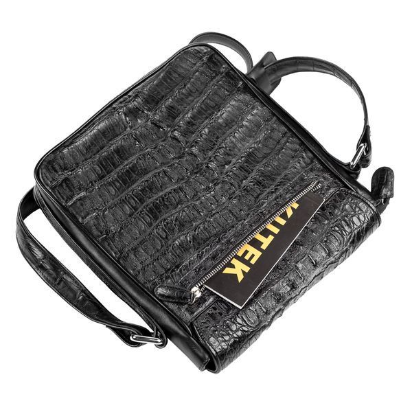 Сумка чоловіча CROCODILE LEATHER 18021 з натуральної шкіри крокодила Чорна 18021 фото