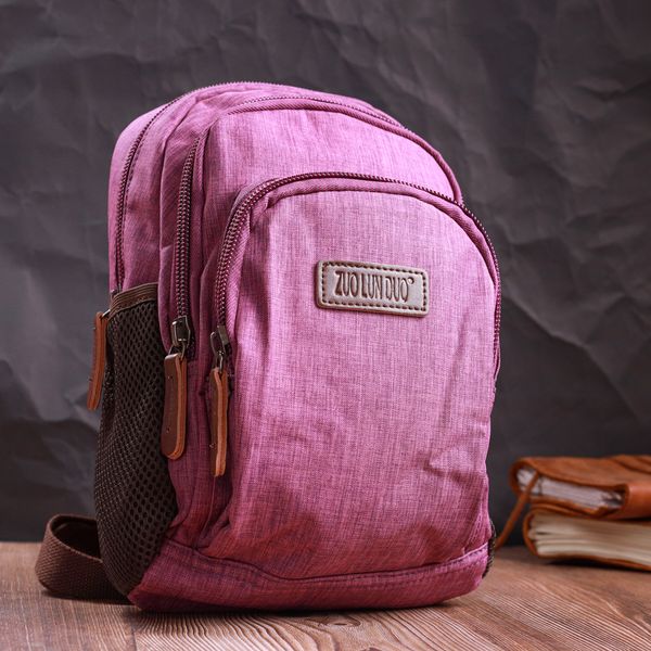 Модный рюкзак из полиэстера с большим количеством карманов Vintage 22147 Фиолетовый 56783 фото