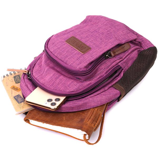 Модний рюкзак з поліестру з великою кількістю кишень Vintage 22147 Фіолетовий 56783 фото