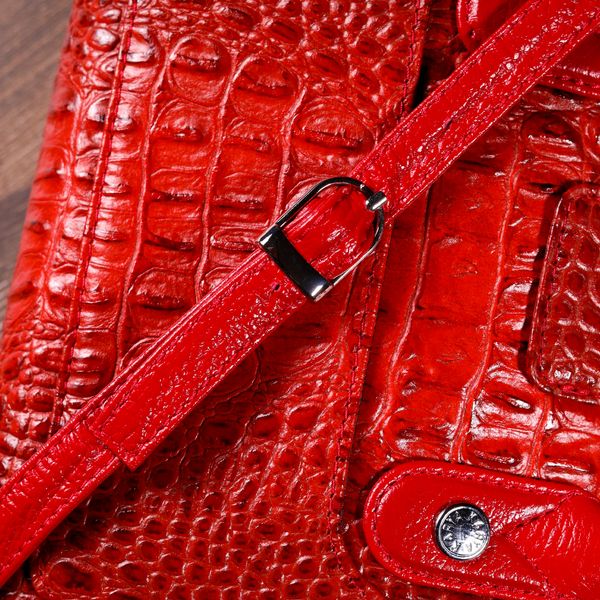 Яркая маленькая женская сумка KARYA 20893 кожаная Красный 20893 фото