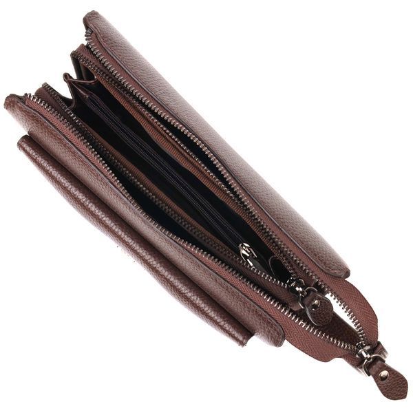Красивый мужской клатч из натуральной зернистой кожи CANPELLINI 21559 Коричневый 55340 фото