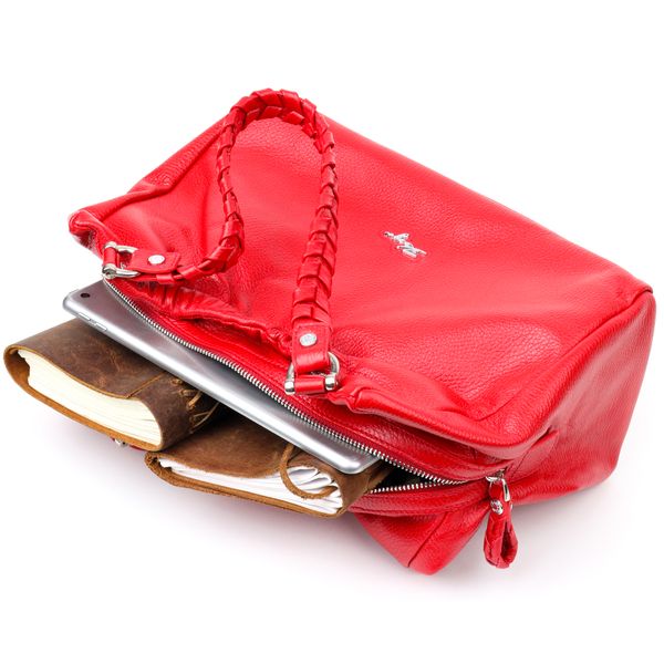 Яркая женская сумка с ручками KARYA 20843 кожаная Красный 20843 фото