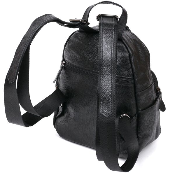 Шкіряний невеликий жіночий рюкзак Vintage 20675 Чорний 20675 фото