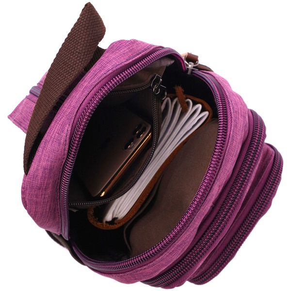 Модный рюкзак из полиэстера с большим количеством карманов Vintage 22147 Фиолетовый 56783 фото