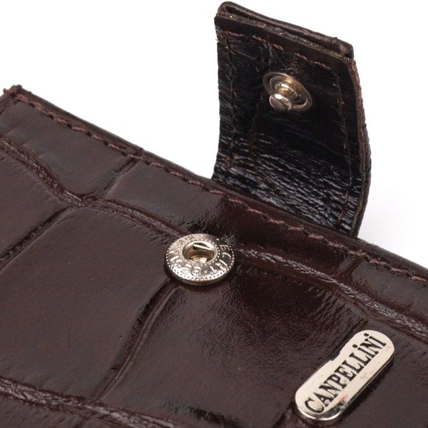 Мужской компактный кошелек из натуральной фактурной кожи CANPELLINI 21509 Коричневый 21509 фото