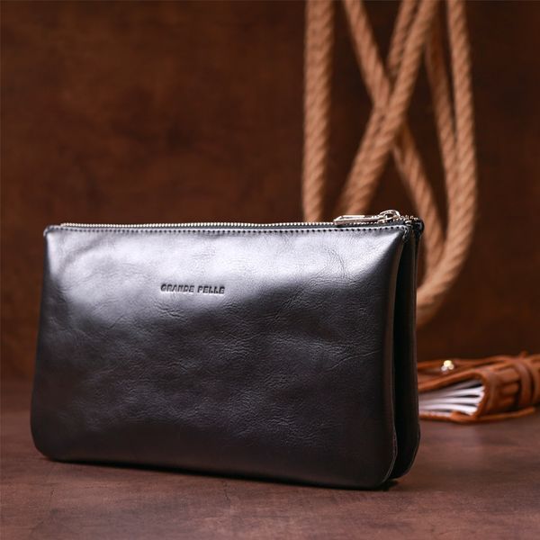Мужской кожаный большой клатч с ремнём на руку Grande Pelle 705610 705610 фото