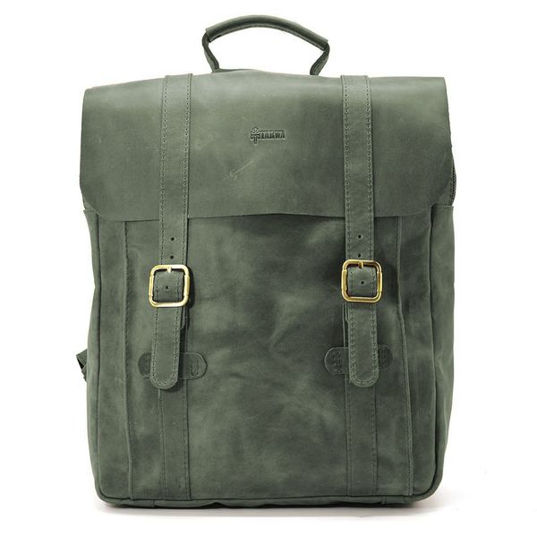 Сумка рюкзак для ноутбука из винтажной кожи TARWA RE-3420-3md зеленая RE-3420-3md фото