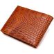Фактурний чоловічий гаманець без застібки горизонтального формату з натуральної шкіри з тисненням під крокодила CANPELLINI 21761 Коричневий 21761 фото 2