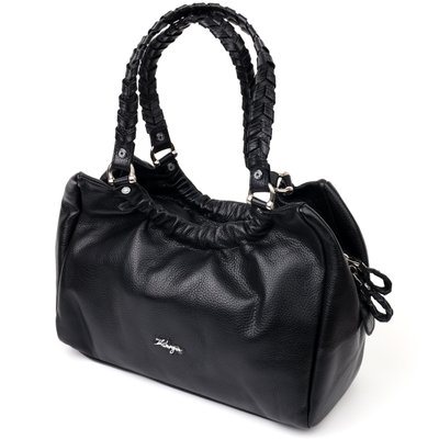 Вместительная женская сумка с ручками KARYA 20844 кожаная Черный 20844 фото