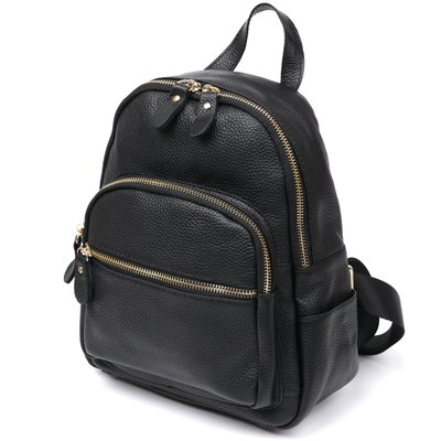 Шкіряний стильний жіночий рюкзак Vintage 20676 Чорний 20676 фото