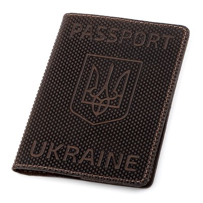 Обкладинка на паспорт Shvigel 13930 шкіряна Коричнева 13930 фото