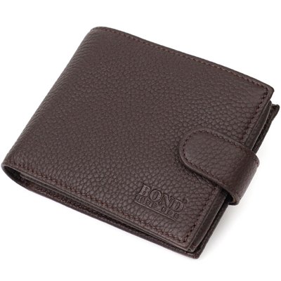 Горизонтальний чоловічий гаманець із натуральної шкіри флотар BOND 22007 Коричневий 22007 фото