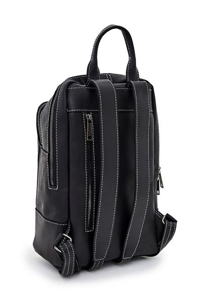 Женский черный кожаный рюкзак TARWA RA-2008-3md среднего размера RA-2008-3md фото