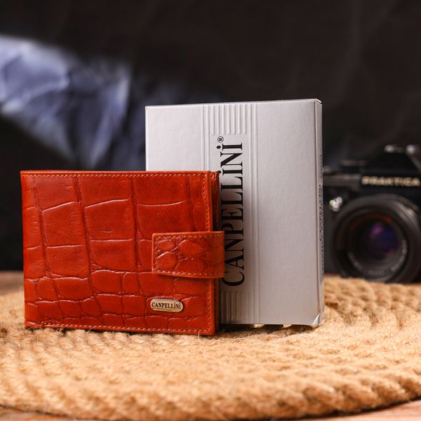 Чоловічий гаманець з натуральної фактурної шкіри CANPELLINI 21510 Світло-коричневий 21510 фото