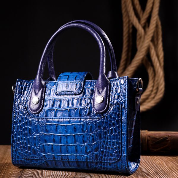 Мініатюрна сумка жіноча з ручками KARYA 20894 шкіряна Синій 20894 фото