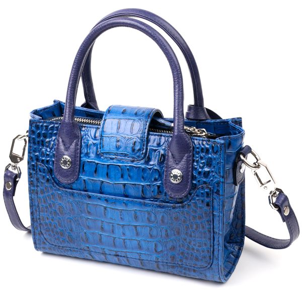 Мініатюрна сумка жіноча з ручками KARYA 20894 шкіряна Синій 20894 фото