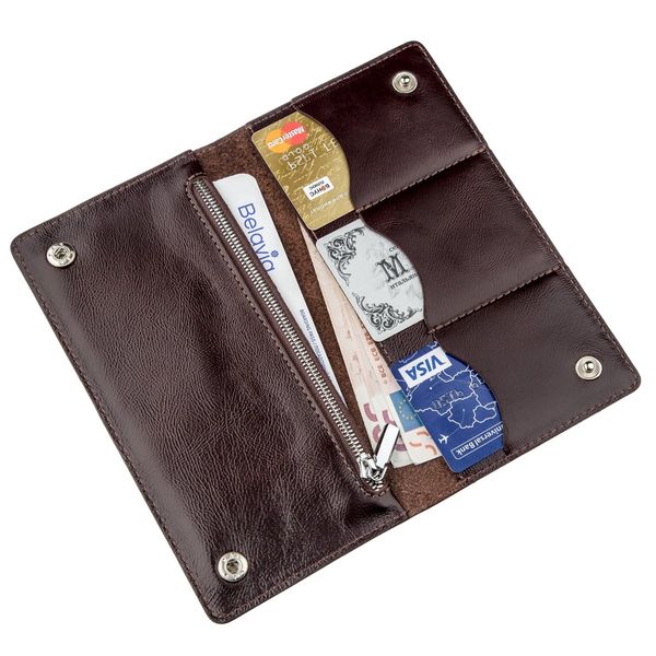 Бумажник мужской вертикальный на двух кнопках SHVIGEL 16193 Коричневый 16193 фото