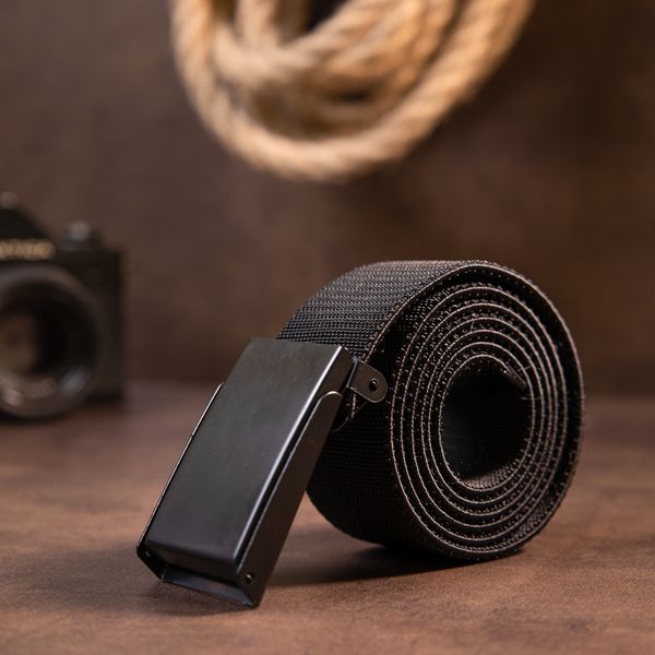 Текстильний ремінь з чорною пряжкою Vintage 20530 Чорний 20530 фото