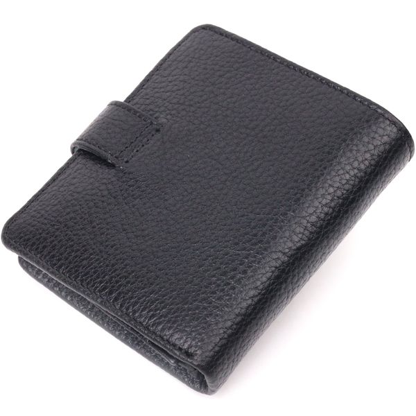 Невеликий гаманець із натуральної зернистої шкіри KARYA 21370 Чорний 21370 фото