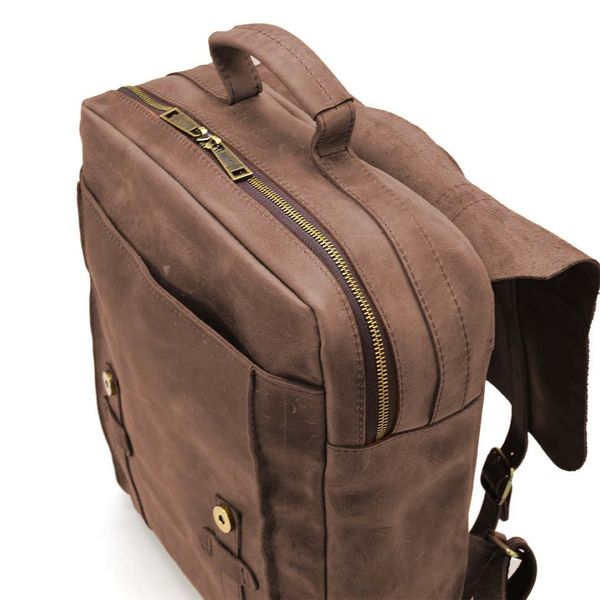 Сумка рюкзак для ноутбука з вінтажної шкіри TARWA RC-3420-3md коричнева RC-3420-3md фото
