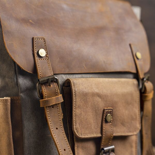Зручний рюкзак з кишенями canvas Vintage 20111 Сірий 20111 фото