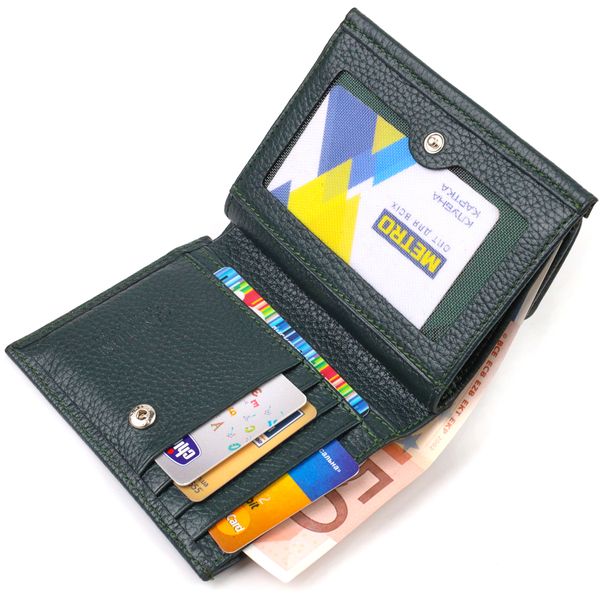 Місткий гаманець для жінок середнього розміру з натуральної шкіри CANPELLINI 21812 Зелений 21812 фото