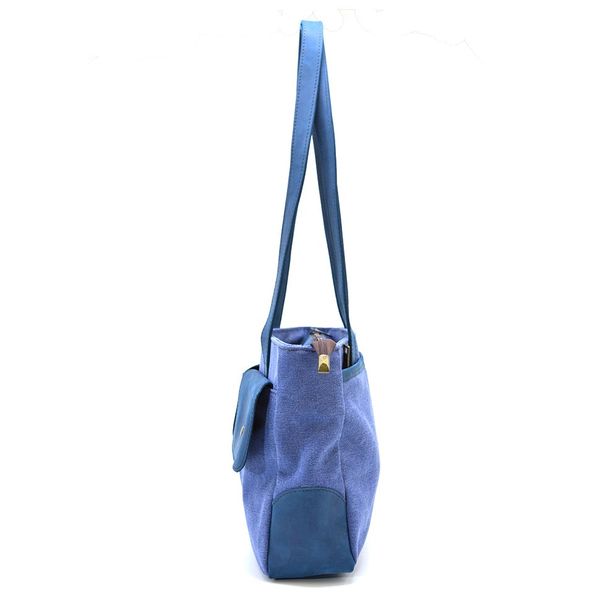 Женская сумка тоут из канвас и кожи TARWA RSkyK-3930-3md с передними карманами RSkyK-3930-3md фото