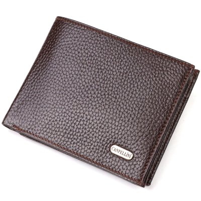 Ідеальний горизонтальний чоловічий гаманець середнього розміру із натуральної зернистої шкіри CANPELLINI 21863 Коричневий 21863 фото
