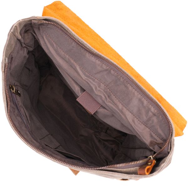 Рюкзак з боковими кишенями canvas Vintage 20112 Світло-сірий 20112 фото