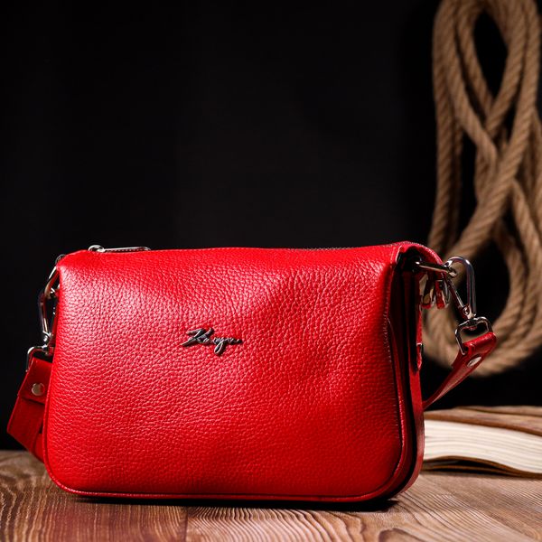 Яркая женская сумка на плечо KARYA 20845 кожаная Красный 20845 фото