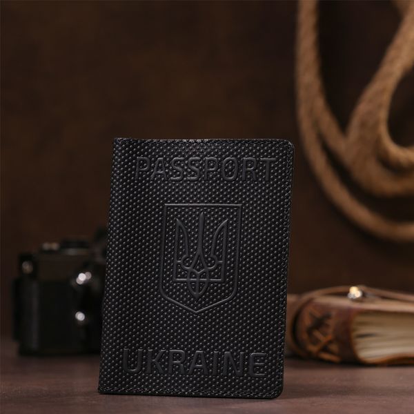 Обкладинка на паспорт Shvigel 13931 шкіряна Чорна 13931 фото
