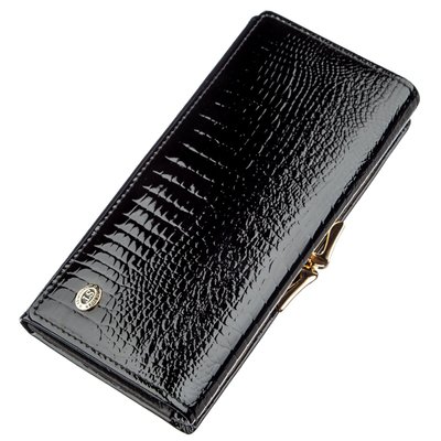 Жіночий гаманець з монетницьою на клямці ST Leather 18910 Чорний 18910 фото