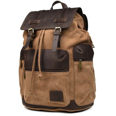 Канвас рюкзак-мішок TARWA RCc-0010-4lx зі шкірою крейзі хорс RCc-0010-4lx фото